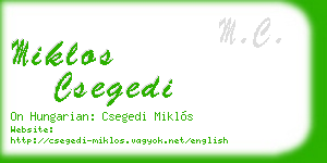 miklos csegedi business card